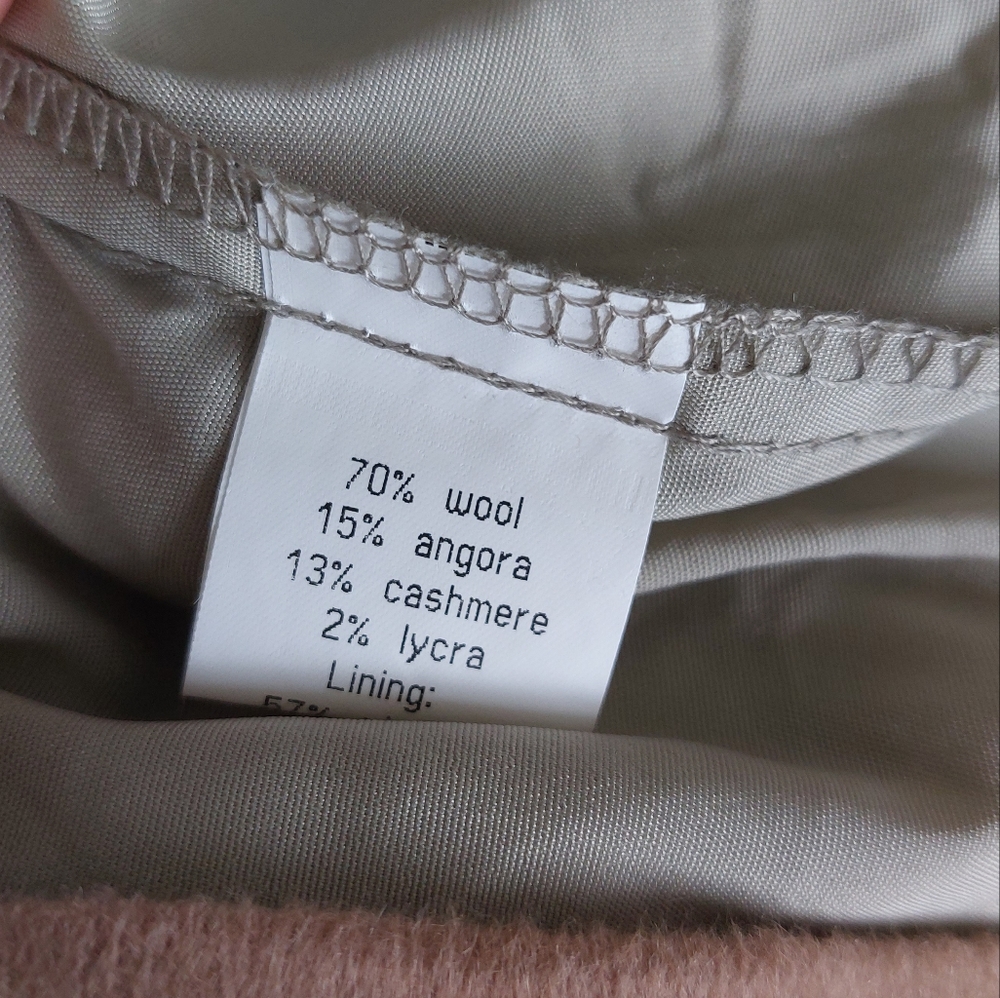 Jigsaw Pencil Skirt Wool Angora Cashmere Blend Beige Size 14 Fuzzy Midi 34"W - Picture 10 of 11